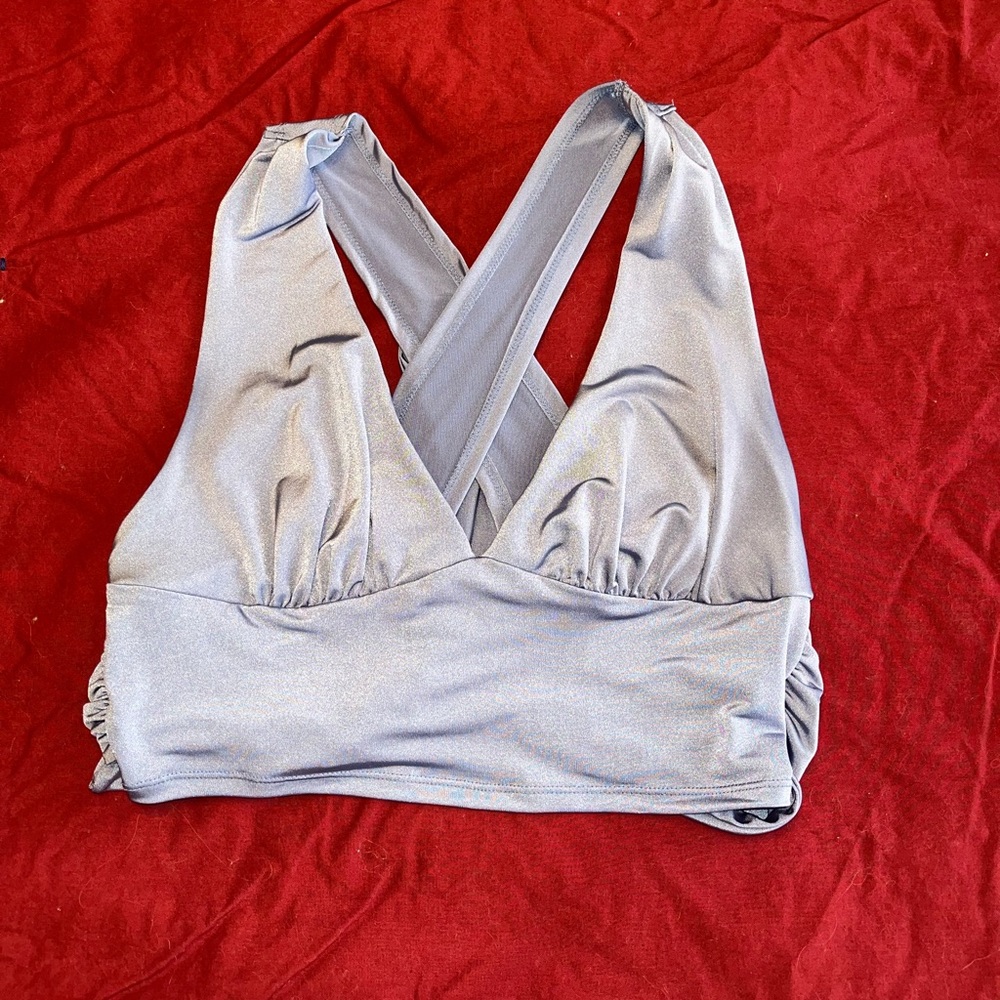 Periwinkle Tie Back Crop Top